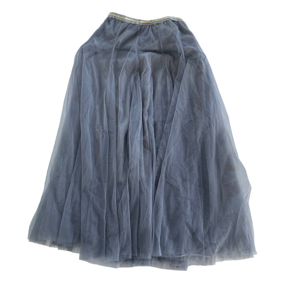 Chic Wish Skirt Women Small Grey A-Line Lined Maxi Stretch Waist Tulle Polyester - Picture 2 of 8